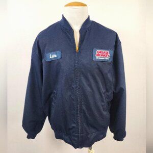 Cintas Men's Navy Bomber Jacket 2 Patches Lined, sz